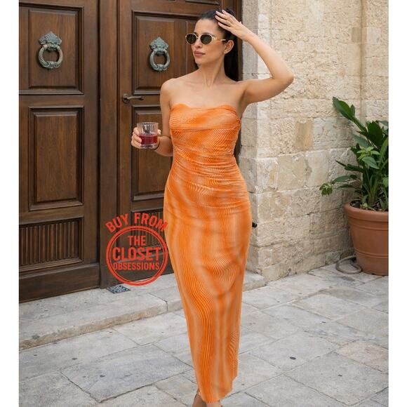 LAST ONE!!! ZARA Fitted Strapless Midi Dress NWT - Picture 7 of 16